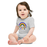 be the change, rainbow, baby bodysuit, onesie, grey