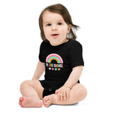 be the change, rainbow, baby bodysuit, onesie, black