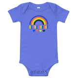 be the change, rainbow, baby bodysuit, onesie, blue