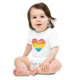 Be You Not Perfect, Retro Heart, Baby Onesie, Baby Bodysuit, white