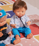 Caucasian boy doll with down syndrome, doll with down syndrome, boy doll