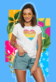 Be You Not Perfect, Retro Heart, Unisex T-shirt, white