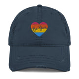 Be You, Retro Heart, Distressed Hat, blue
