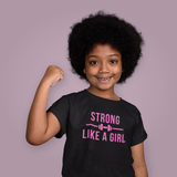 Strong Like a Girl Pink, Youth Short Sleeve T-Shirt