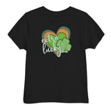 Extra Lucky, distressed design, toddler jersey t-shirt.
