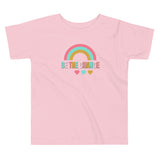 be the change, rainbow, toddler tee, pink