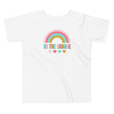 be the change, rainbow, toddler tee, pink