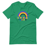 be the change, rainbow, unisex tshirt, green