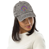 be the change, rainbow, vintage hat, grey
