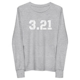 Long sleeve youth tshirt, long sleeve kids shirt, down syndrome awareness, grey