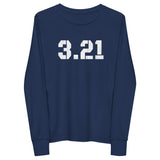 Long sleeve youth tshirt, long sleeve kids shirt, down syndrome awareness, navy