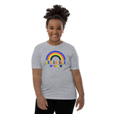 be the change, rainbow, kids tshirt, grey heather