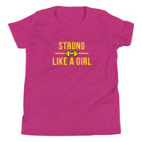 Strong Like a Girl, Youth Short Sleeve T-Shirt