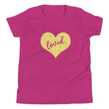 Loved Green Distressed, Youth Short Sleeve T-Shirt