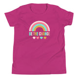 be the change, rainbow, kids tshirt, pink