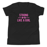 Strong Like a Girl Pink, Youth Short Sleeve T-Shirt
