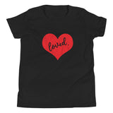 Loved Red Distressed, Youth Short Sleeve T-Shirt