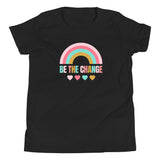 Be the change, rainbow, kids tshirt, black