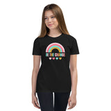 Be the change, rainbow, kids tshirt, black