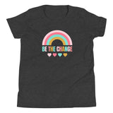 be the change, rainbow, kids tshirt, dark grey heather