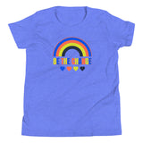 be the change, rainbow, kids tshirt, blue