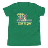 Strong like a girl, surfer girl, green