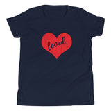 Loved Red Distressed, Youth Short Sleeve T-Shirt