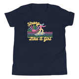 Strong like a girl, surfer girl, navy