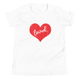 Loved Red Distressed, Youth Short Sleeve T-Shirt