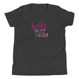 Hello First Grade, Back To School shirt, dark grey heather