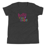 Hello Third Grade, Back To School Shirt, Dark Grey Heather