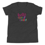 Hello Fourth Grade, Back To School shirt, dark grey heather