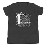 1st Grade, Doodle Design, Back To School Shirt, Dark Heather Grey