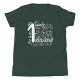 1st Grade, Doodle Design, Back To School Shirt, Heather Green