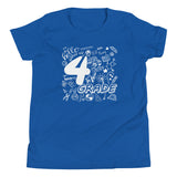 Fourth Grade, Doodle, Back To School, Shirt, Royal Blue
