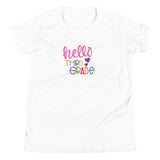 Hello Third Grade, Back To School Shirt, White