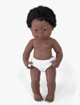 african boyMiniland Doll,  doll with down syndrome, african boy doll