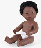 african boy Miniland Doll, doll with down syndrome, african boy doll