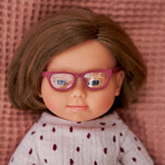 Terracotta (purplish colored) glasses for 15" miniland dolls 