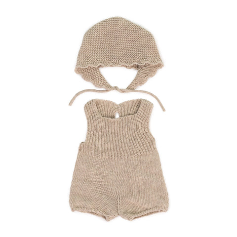 Rompers and Bonnet Knitted 15" Doll Outfit
