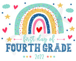 First Day Of 4th Grade 2022, Sign, Digital Download
