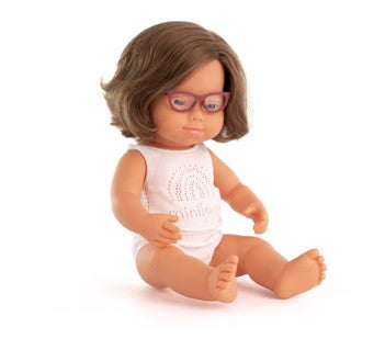doll with down syndrome and glasses