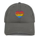 Be You, Retro Heart, Distressed Hat, grey