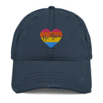 Be You, Retro Heart, Distressed Hat, blue