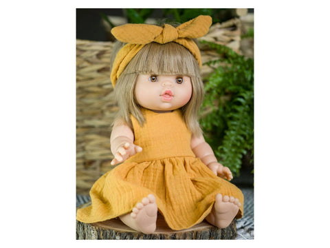 Mustard Doll Dress and Headband