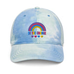 Be the change, rainbow, tie dye hat, blue