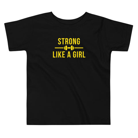 Strong Like A Girl Yellow, Toddler Short Sleeve Tee