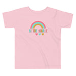 be the change, rainbow, toddler tee, pink