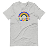 be the change, rainbow, unisex tshirt, grey