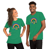 be the change, rainbow, unisex tshirt, green